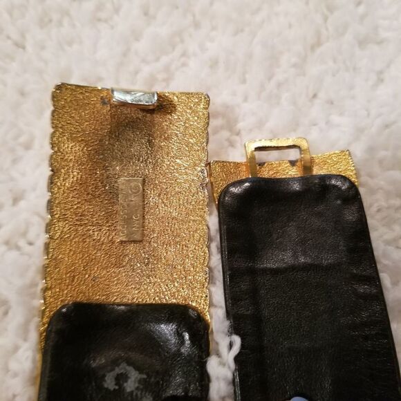 Vtg Accessocraft NYC Black/Gold Belt - Picture 7 of 10